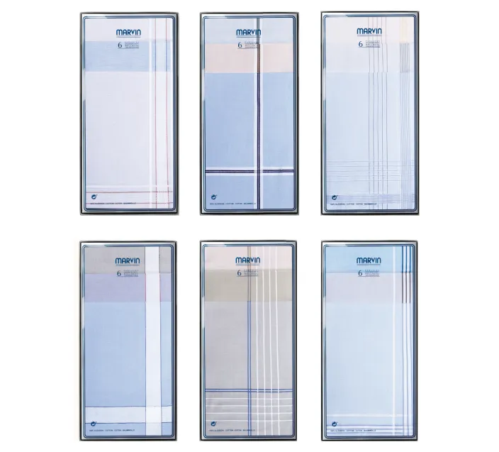 Caja 6 Pañuelos Raya Fondo Color 40x40